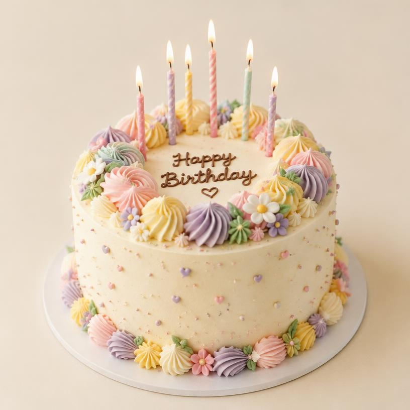 Decorated birthday cakes