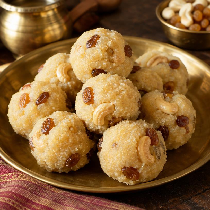 Rava Laddu — traditional Indian sweet