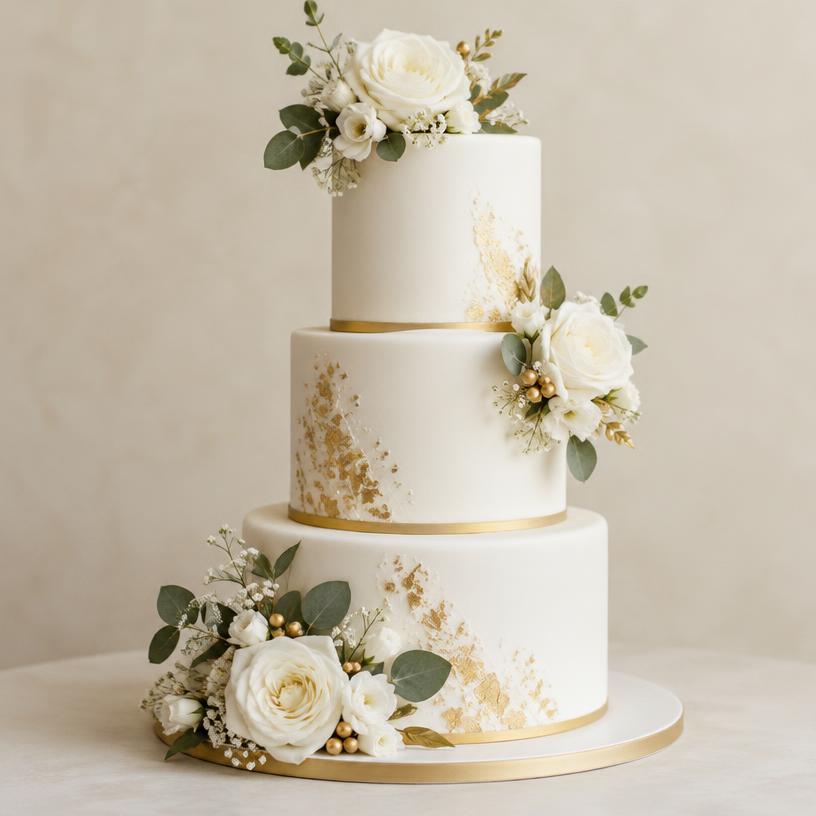 Decorated wedding cakes